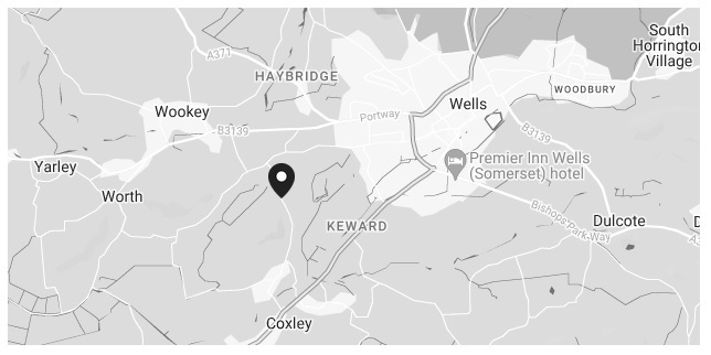 Map showing location of Burcott Riding Stables where we hold our Tuesday sessions